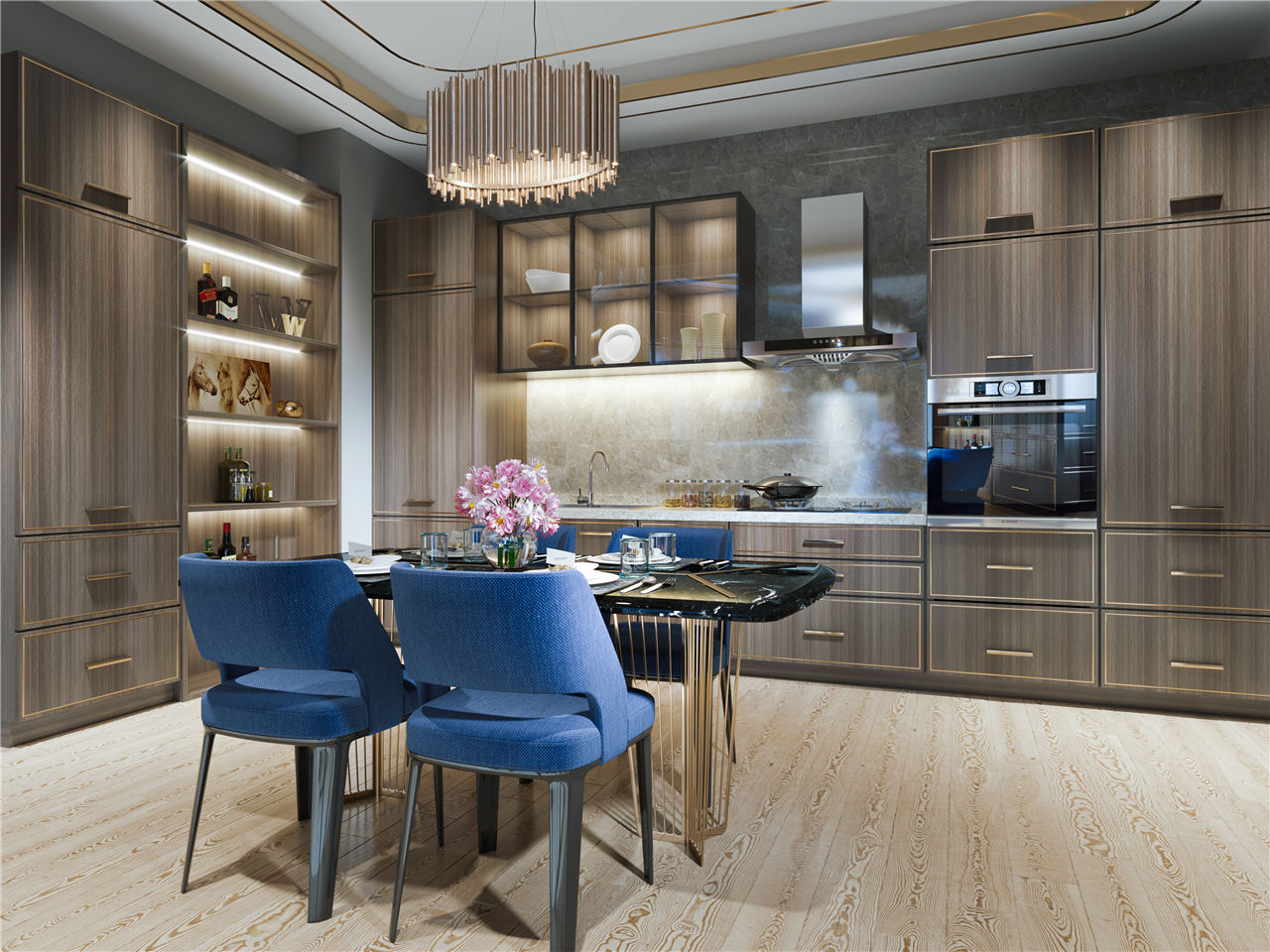 銀沙柚木生態板-板材全屋定制案例