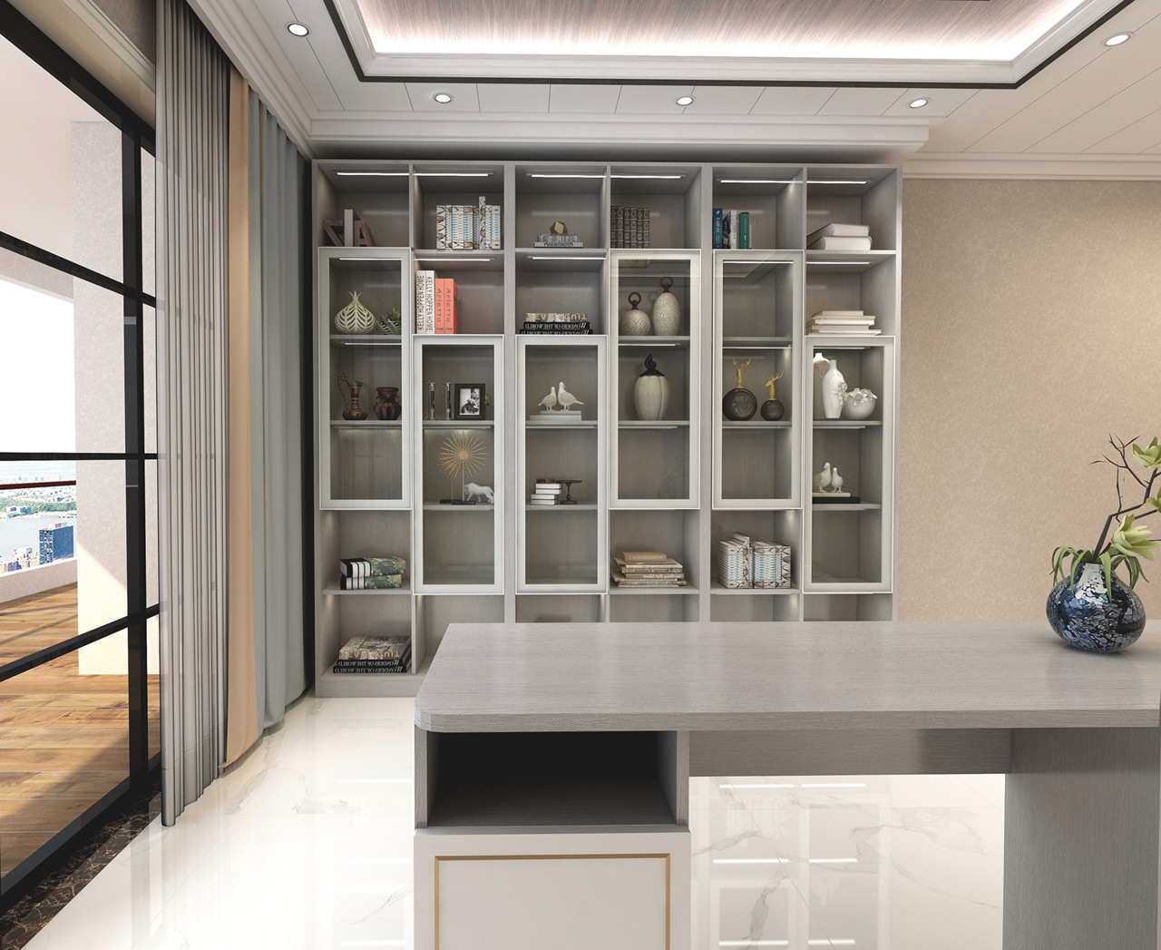 現(xiàn)代輕奢風(fēng)格書(shū)柜