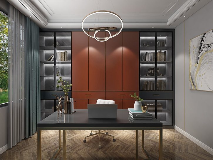 實木書柜效果圖